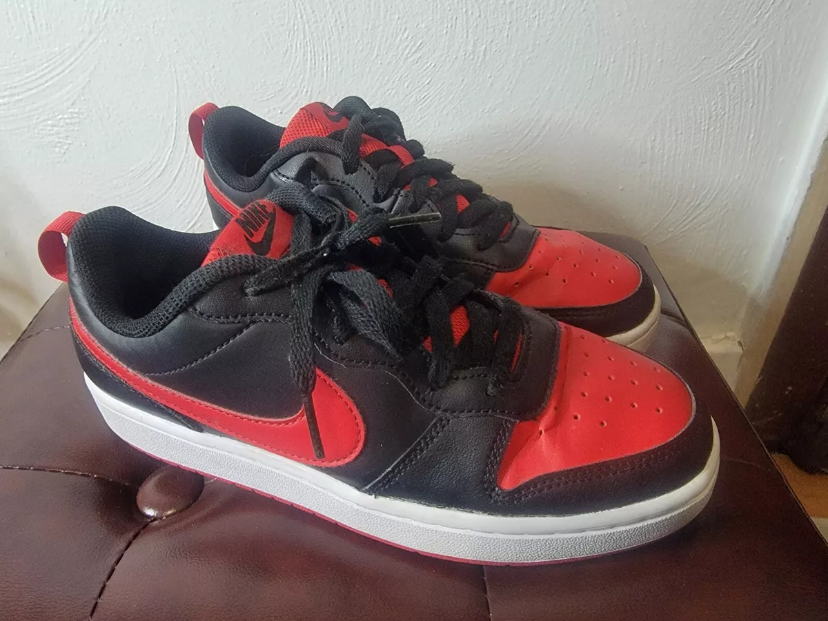 Nike Court Borough Low 2 Boy s Size 5.5Y Sneakers Red Black