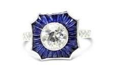 Impressive Old European Cut White Sapphire Solitaire Style Women's Party Ring