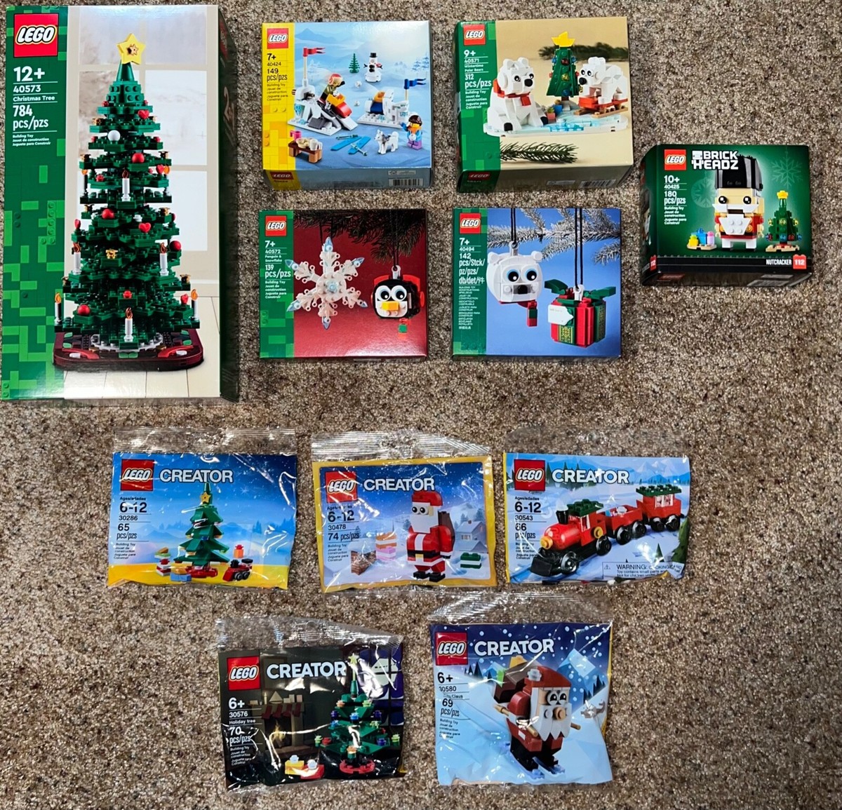 12 Lego Christmas 40573 40424 40571 40572 40494 40425 30286 30478