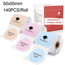 50 x 50mm 140PCS Self-Adhesive Thermal Label Sticker Paper for Phomemo M110 M220