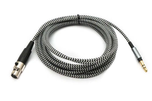 Audio Kabel 3 m 3.5 mm Klinke Stecker zu Mini XLR Buchse geflochten in Weiß