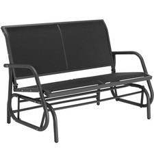 Schaukelbank Gartenbank Gartenschaukel Sitzbank Parkbank 2-Sitzer Metall schwarz