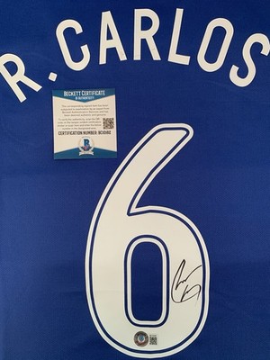 Roberto Carlos Signed Autographed Brazil 2006 Away Jersey Blue