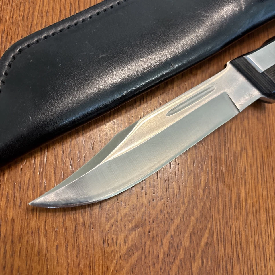 Funda de cuchillo de caza Vernco de acero al carbono Japón afilada a mano de colección súper Foto 3 de 4