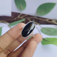 Black Onyx Statement Ring: 925 Sterling Silver Boho Ring Jewelry Ring All Size