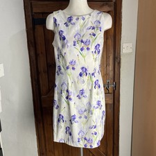 Alyx weiß lila Blumen ärmellos knielanges E...