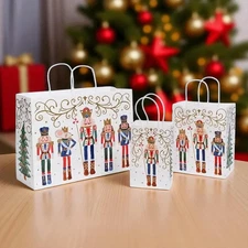 NUTCRACKER NOEL Design Gift Paper Bag Choose Size & Package Amount