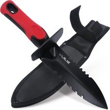 Heavy Duty Double Serrated Edge Digger - Metal Detecting Tool with Sheath, Be...