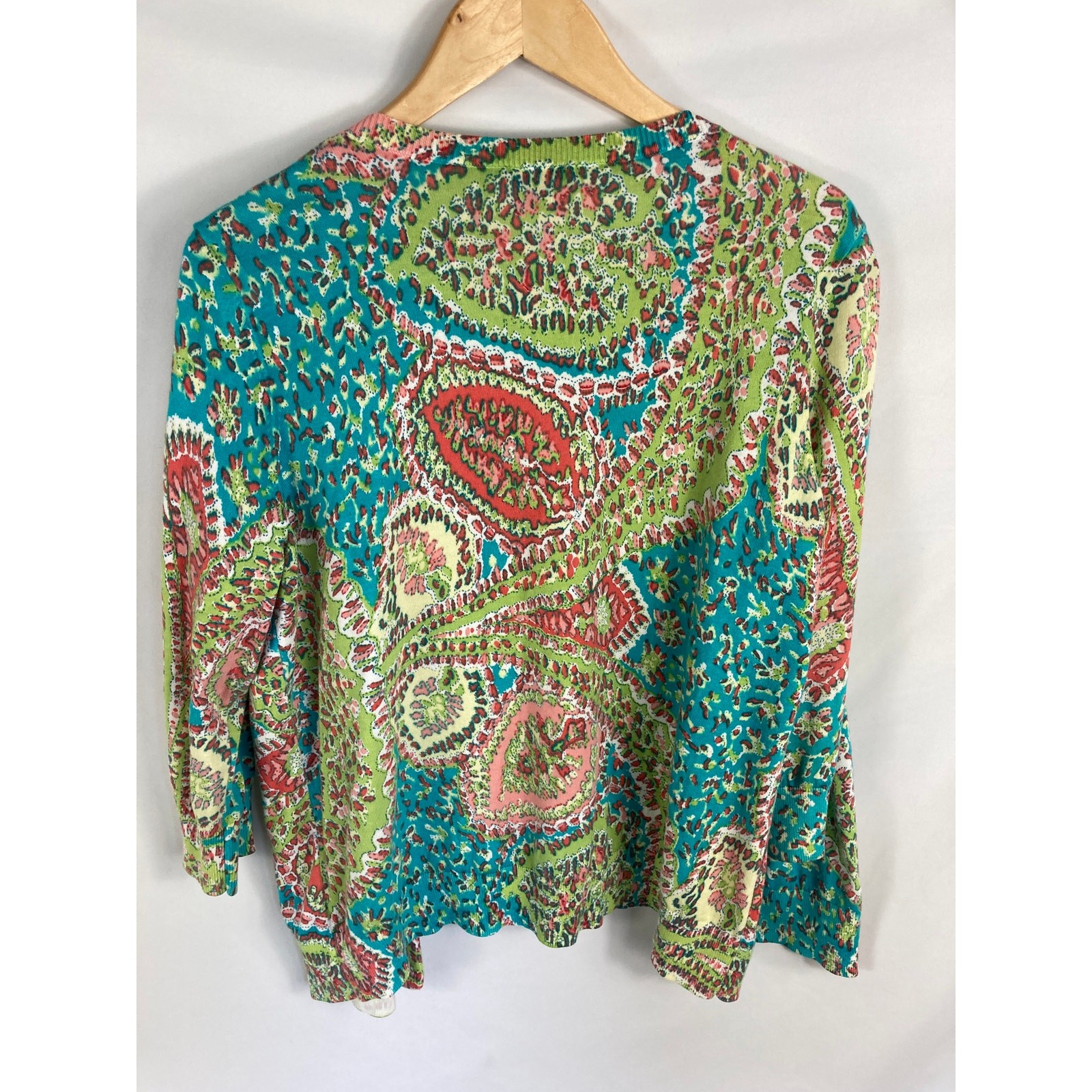 Talbots Patterned Lightweight Button Up Cardigan … - image 4