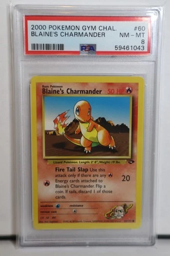 2000 Pokemon Gym Challenge Blaine's Charmander #60 PSA 8 NM-MT