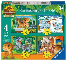 Ravensburger 12004027 Jurassic World Toys Explorers 4 in a Box Jigsaw Puzzles