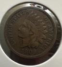 1909 INDIAN HEAD CENT LOW MINTAGE VERY FINE FINAL YEAR SCARCE STRONG DETAILS