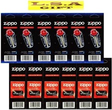 Zippo Lighter Flints Wicks Combo Kit, 6 Flints 6 Wicks, 12 Pack