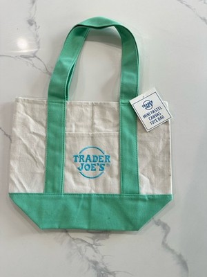Trader Joe's Mini Pastel Green Canvas Tote Bag Limited 2025 Edition Brand New