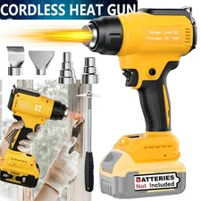 Wireless Fast Heat Hot Air Gun with 5 Nozzels Compatible for Dewalt 20v Battery