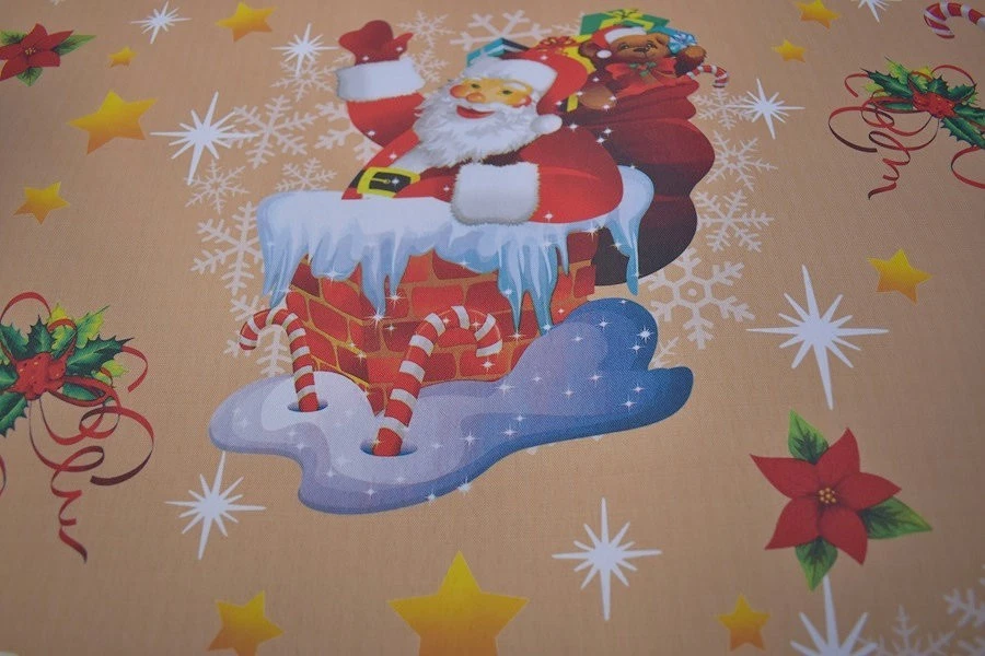 Tischdecke Provence 150x240 cm goldfarben Weihnachten aus Frankreich bügelfrei - Bild 4 von 4