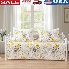 Microfiber Daybed Cover Set Twin Soft Breathable Geometric Pattern Pillow Shams