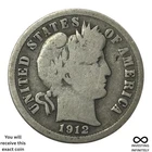 1912 S Barber Dime X-1187
