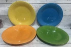 Fiesta Ware Assorted Color 10 1/2” Dinner Plates USA Homer Laughlin ~lot Of 9