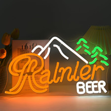 Rainier Beer Neon Sign Led Beer Neon Sign for Wall Decor Dimmable Neon Light Sig