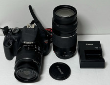 Canon EOS Rebel T5 DSLR Camera with 18-55mm, 75-300mm lens, batt-charger