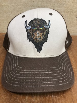 Zion National Park Buffalo Bison Brown Trucker Snapback Hat Mesh Wild Tribute