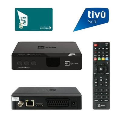 Telesystem TS9018 Full HD HEVC H.265 HDMI DVB-S2 Sat Receiver mit Tivusat Karte