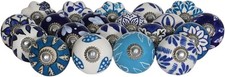 20 X Mix Vintage Look Flower Ceramic Knobs Door Handle Cabinet Drawer