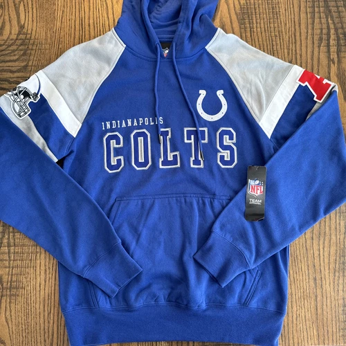 VETEMENTS Felpa con cappuccio uomo NFL Team Apparel Indianapolis Colts blu piccola patch AFC