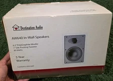 Destination Audio AW604 In-Wall Speakers 80Watts, Opened box-UNUSED