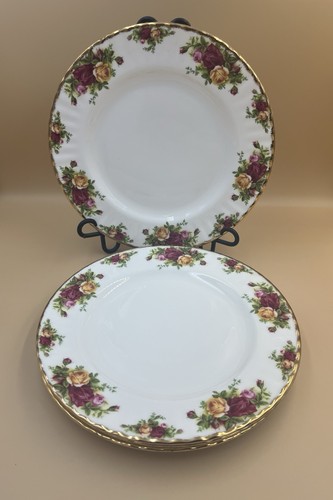 4 Vintage Royal Albert Old Country Roses Bone China Dinner Plates 10 3/8” 1962