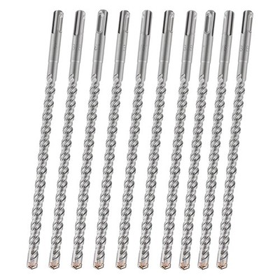 10pcs 3/8 in. x 12 in. SDS Plus Rotary Hammer Drill Bit Kit, Carbide Concrete