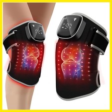 Red Light Therapy for Knee: Knee Massager with 6 Heat and 5 Vibration Cordles...