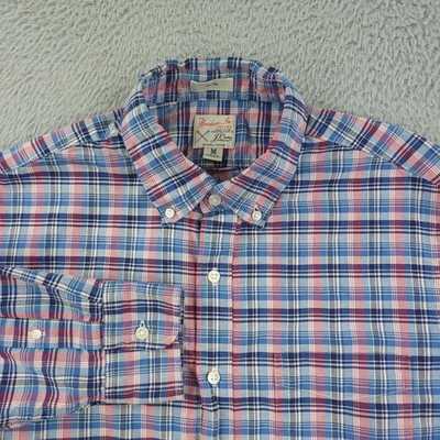 J.Crew Broken-In Oxford Shirt Mens Medium Multicolor Plaid Slim Fit Long Sleeve