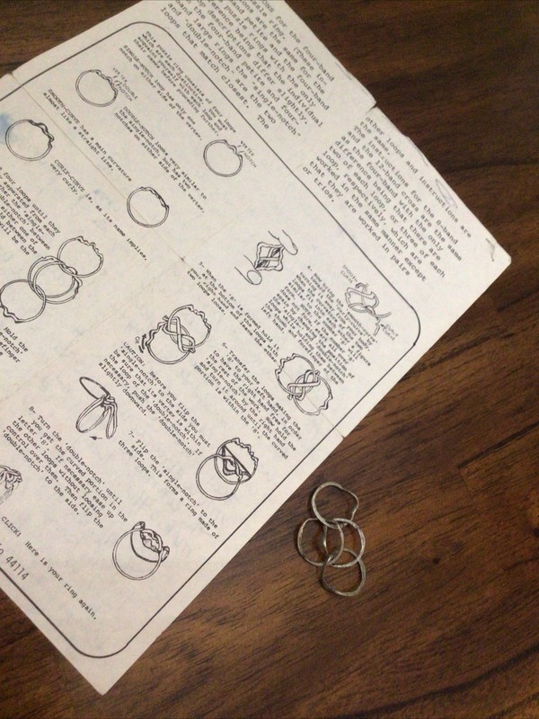 Vintage Puzzle Ring With Instructions 