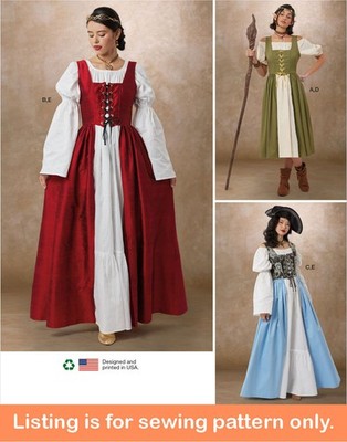 SEWING PATTERN Sew Womens Costume Medieval Renaissance Dress Corset Fantasy 3127