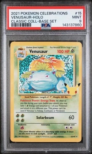 2021 POKEMON CELEBRATIONS CLASSIC COLLECTION #15 VENUSAUR-HOLO PSA 9