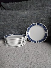 Vintage Royal steelite International Hotelware Tea Plates x10- Blue Marina