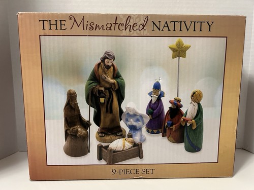 RARE THE MISMATCHED NATIVITY 9 Piece Set in Box Deseret Book Merrilee Boyack B35 - Picture 17 of 24