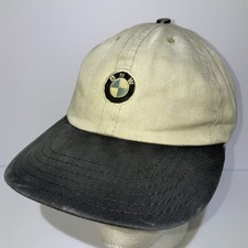 BMW Lifestyle USA Vintage Tan Black Strapback Dad Hat