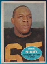 1960 Topps John Nisby, Guard, Pittsburgh Steelers(RC)(3x PB)(All-PCC) # 98