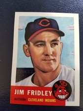 Jim Fridley Cleveland Indians 1991 Topps Archives 1953 T Reprint BLANK BACK