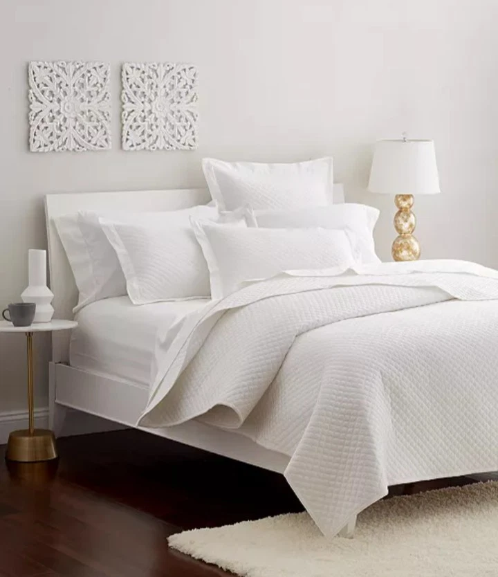 Charter Club "Damask" Juego de 3 Cobertores Acolchados con Fundas, Blanco, Algodón, Nuevo con Etiquetas Foto 2 de 4