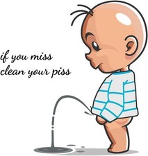 Funny Bathroom Toilet Sticker, If You Miss,Clean Your Piss Toilet Sticker,