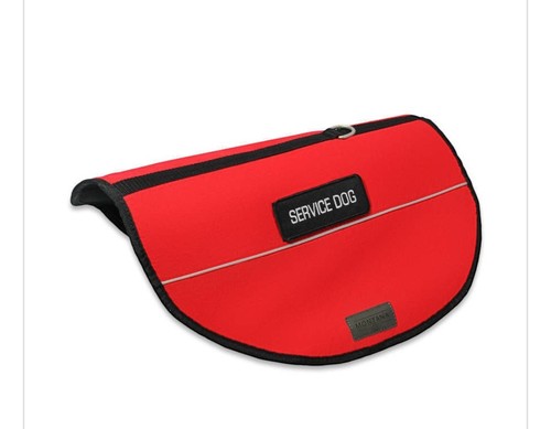 Small  Service Dog Jacket Vest Red High Visibility With 2 ID Clips