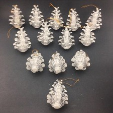 13 Acrylic Plastic Clear Christmas Tree Table Top or Light Up Ornaments Vintage