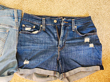 Levi Strauss Co. Women's Blue Denim Mid Rise 5-Pocket Shorts Size 27