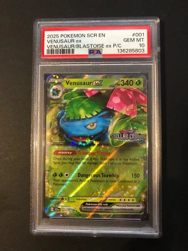 PSA 10, Venusaur 001/142 Stamped Promo Pokemon Steller Crown Stamp