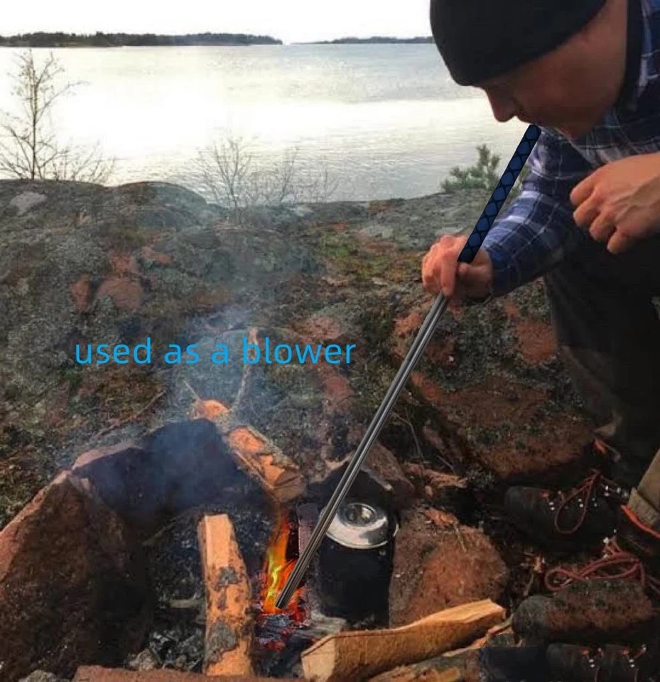 49 Stainless Steel Fire Poker for Fire Pit, Campfire Fireplace Tools Foto 4 de 4