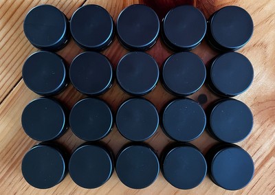 New 20 Pack Black Glass Containers - Lip Balm Cosmetics Travel Sample 7ml